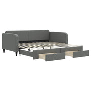 Divano letto | Sof¨¤ letto | Letto singolo Estraibile Cassetti Grigio Scuro 100x200cm Tessuto