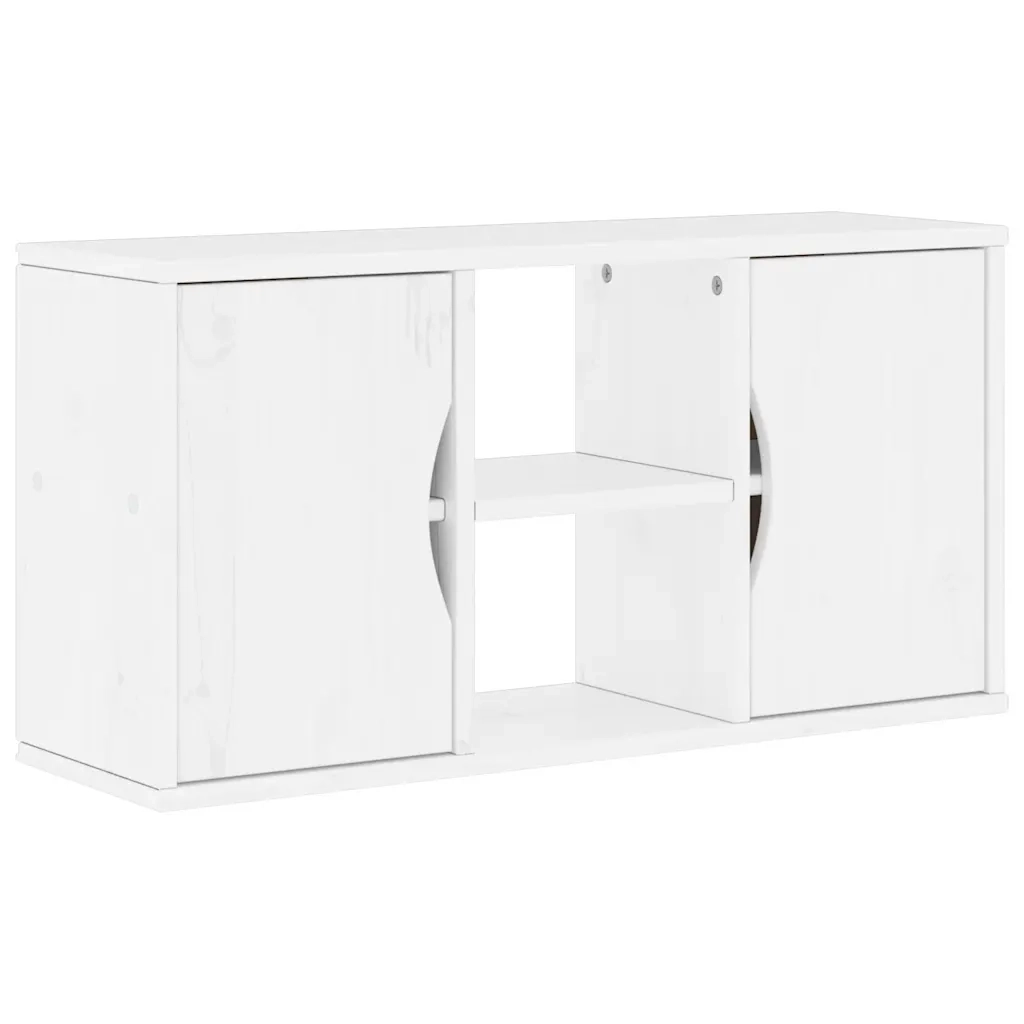 Mobile Porta TV-Mobile per TV-Credenza TV ODDA Bianco 79x24x40 cm Legno Massello di Pino