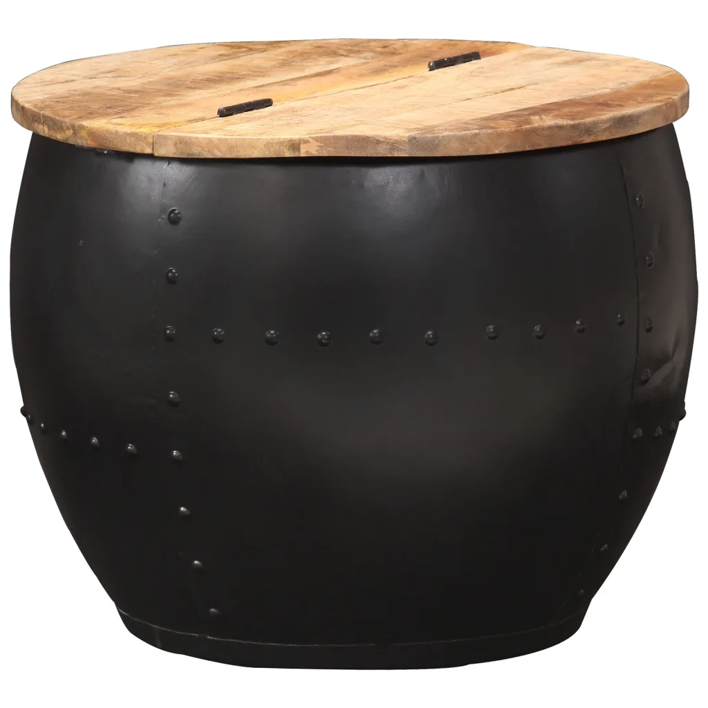 Tavolino da CaffÃ¨ Rotondo 53x43 cm in Legno Massello di Mango cod mxl 78622
