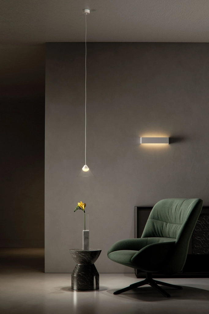 Ark Lampada a Sospensione LED Design Conico 6W 3000K Luce Calda Finitura Bicolore Nero Grigio per Arredo Moderno Casa e Contract Elegante 143