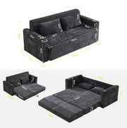 Divano letto 2 in 1 in ciniglia con funzioni integrate