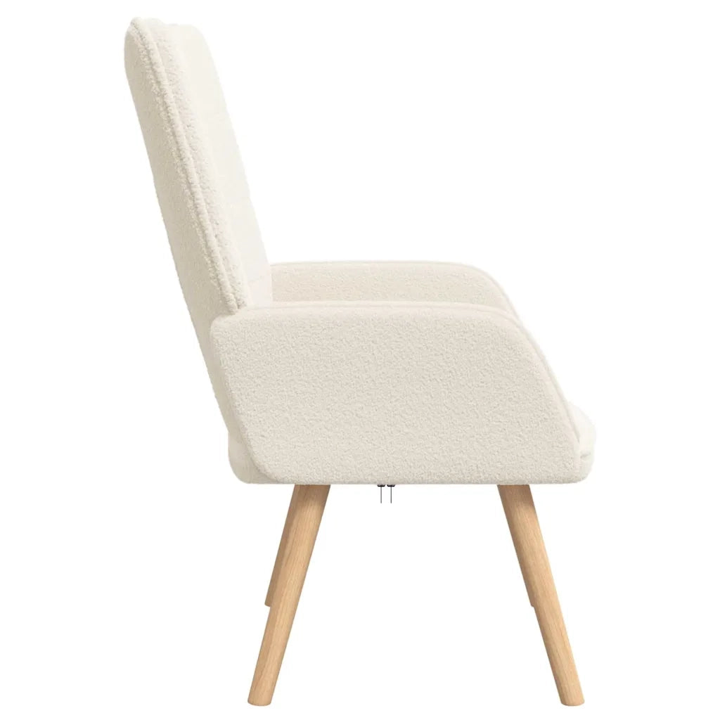 Poltrona | Sedia Relax Crema 62 x 67 x 95,5 cm Tessuto Sherpa