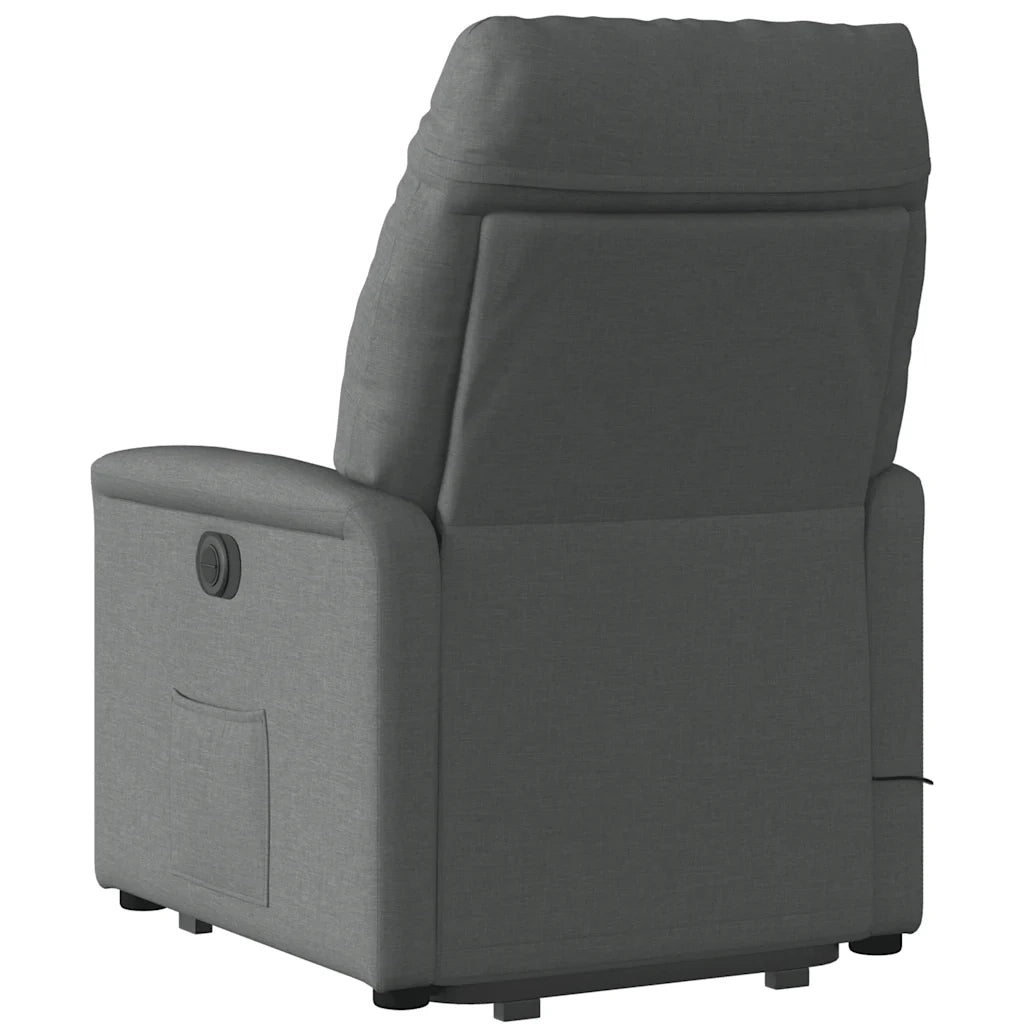 Poltrona Alzapersona Massaggi Reclinabile Grigio Scuro Tessuto 3303043