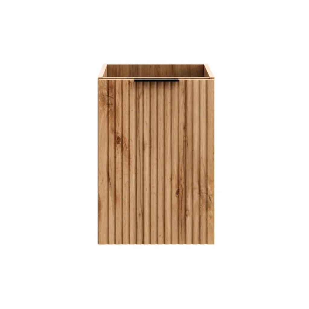 Mobile da bagno NOXERA – 40 cm – Con cesto per la biancheria – Colore quercia wotan – Mobile sospeso