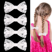 4 pezzi di bende bianche per ragazze - piccole cornici fiorite accessori per capelli - bende per capelli per bambine bende per decorazioni di abito da sposa e compleanni