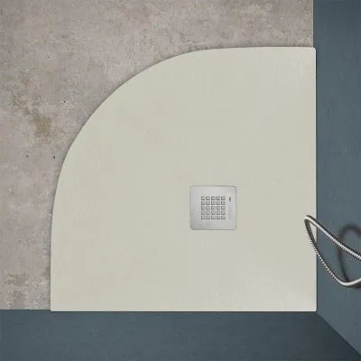 Piatto doccia semicircolare 100x100 beige riducibile su misura Ten