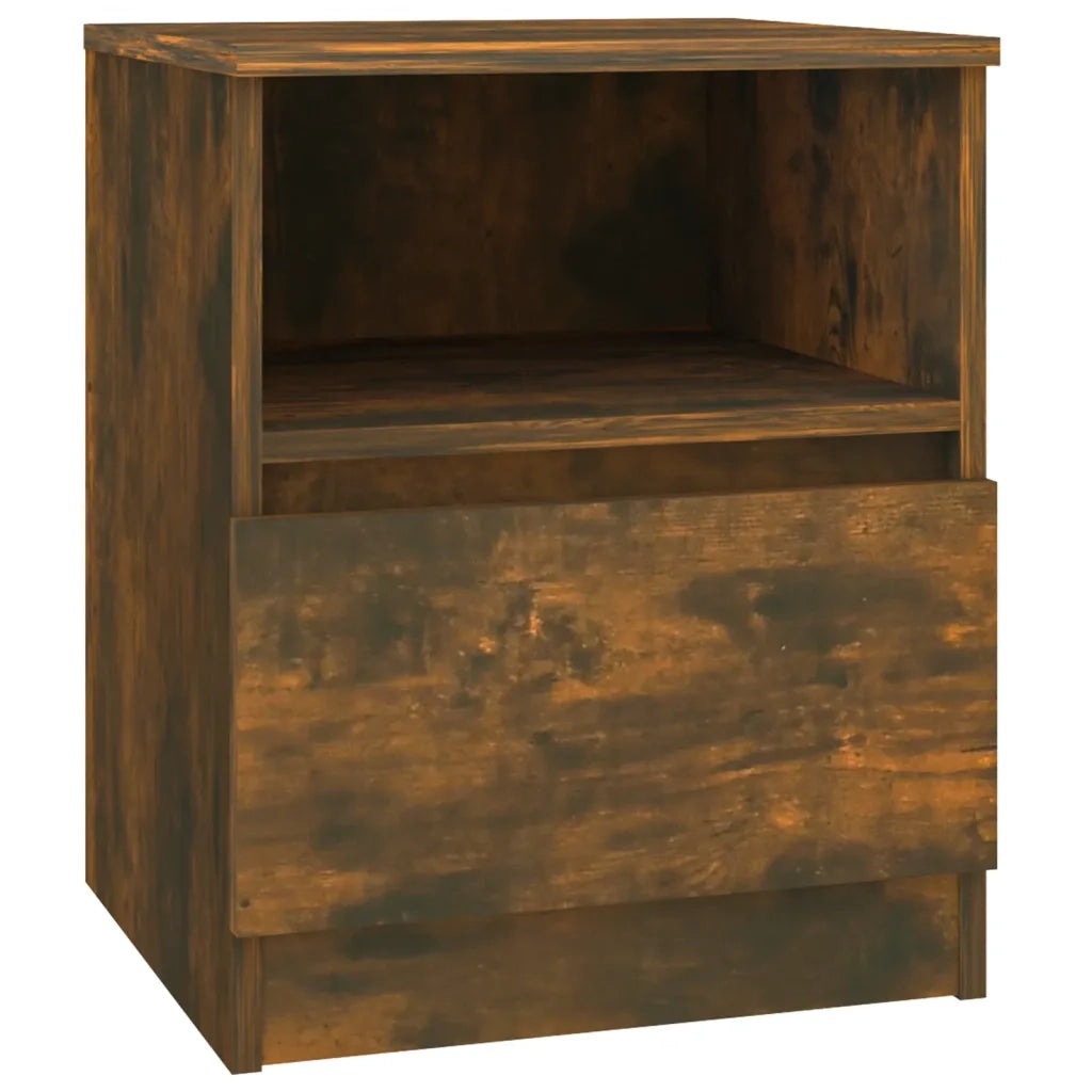 Comodini 2 pz Rovere Fumo 40x40x50 cm in Legno Multistrato 815817