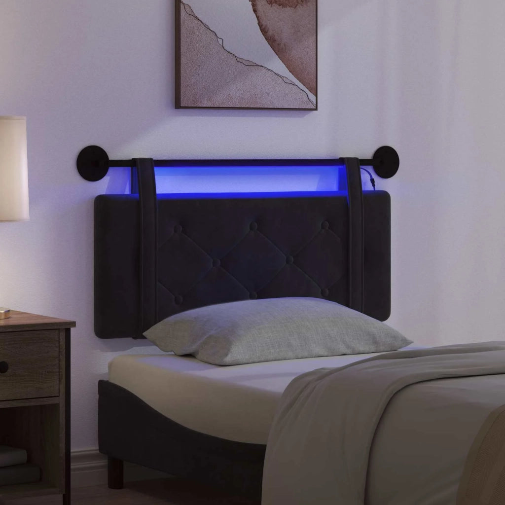 Testiera | Testata sospesa Con luce LED Nero Velluto