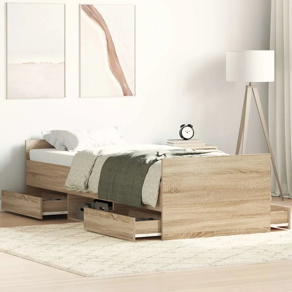 Giroletto con Testiera e Pediera Rovere Sonoma 75x190 cm