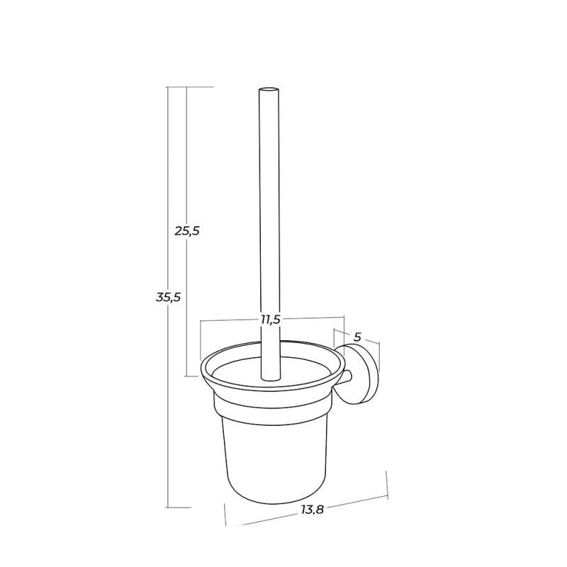 Satin steel toilet brush holder, modern and elegant design for the bathroom - City Line