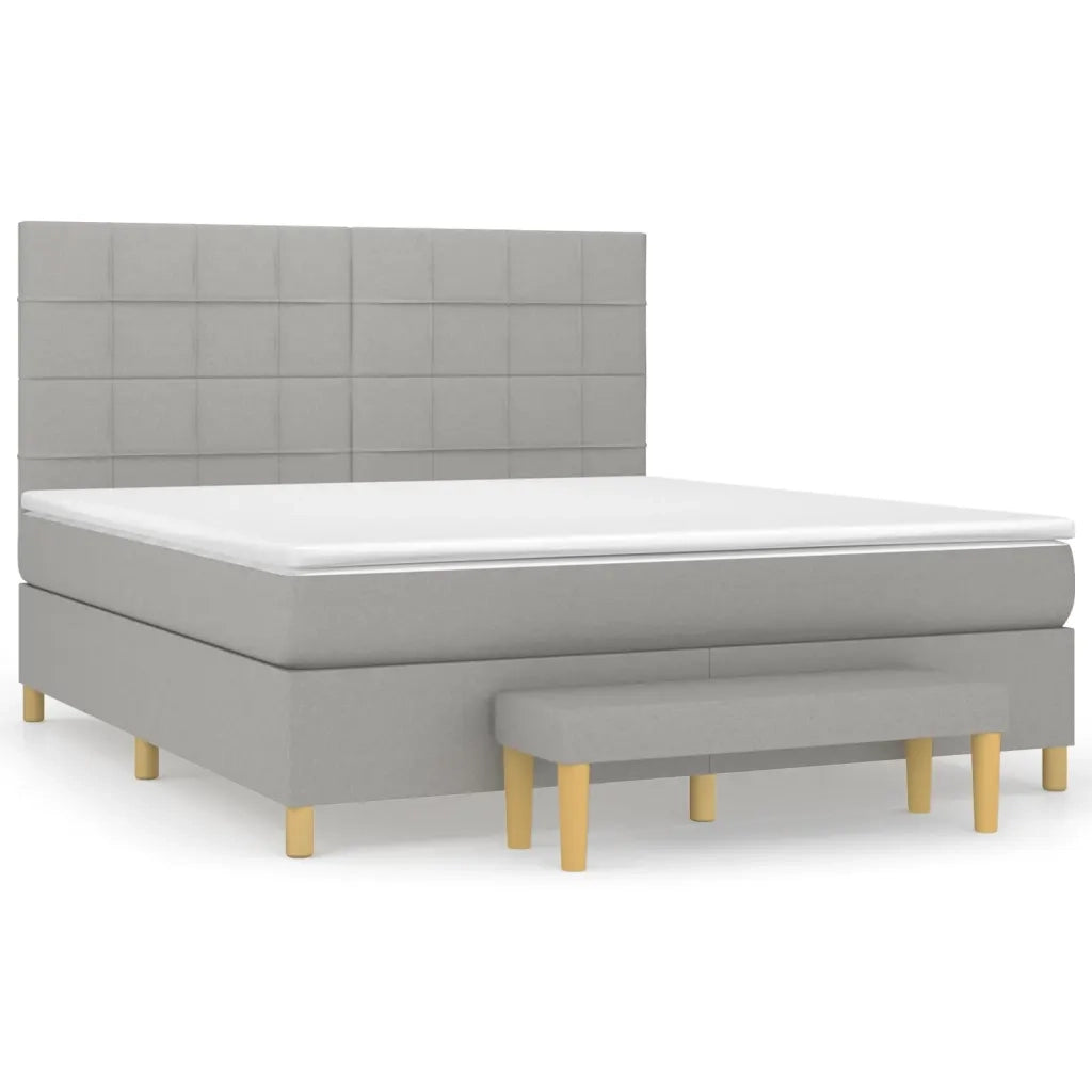 Giroletto a Molle con Materasso Grigio Chiaro160x200 cm Tessuto 3137165