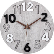 Orologio a muro in legno grande moderno 30 cm senza tic decorazione per muro 3D orologio da parete a quarti rotondo per camera da letto cucina ufficio soggiorno camera dei bambini (grigio)