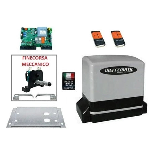 Kit Motore Per Cancello Scorrevole 600Kg 230V Attuatore Centrale Con + 2 Tx 4Ch