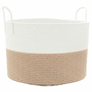 Cestino Portaoggetti Marrone e Bianco ?51x33 cm in Cotone CFW7843533