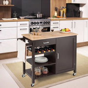 Mobile - Cucina - Compartimento - Dresser - Organizzatore - Armadio - Banchetto in Legno - Cassetti - Nero