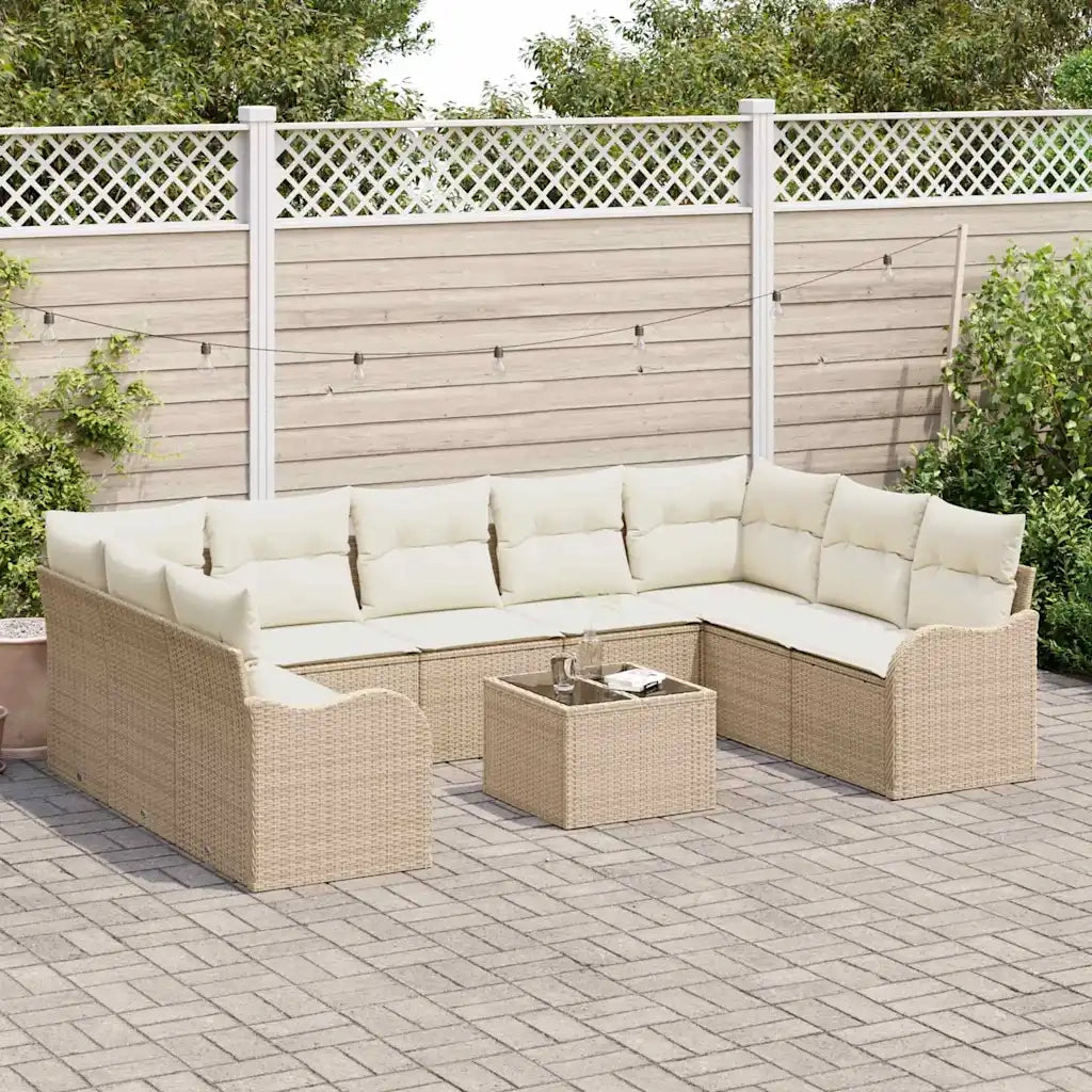 Set Divano da Giardino Beige polyrattan 3345871