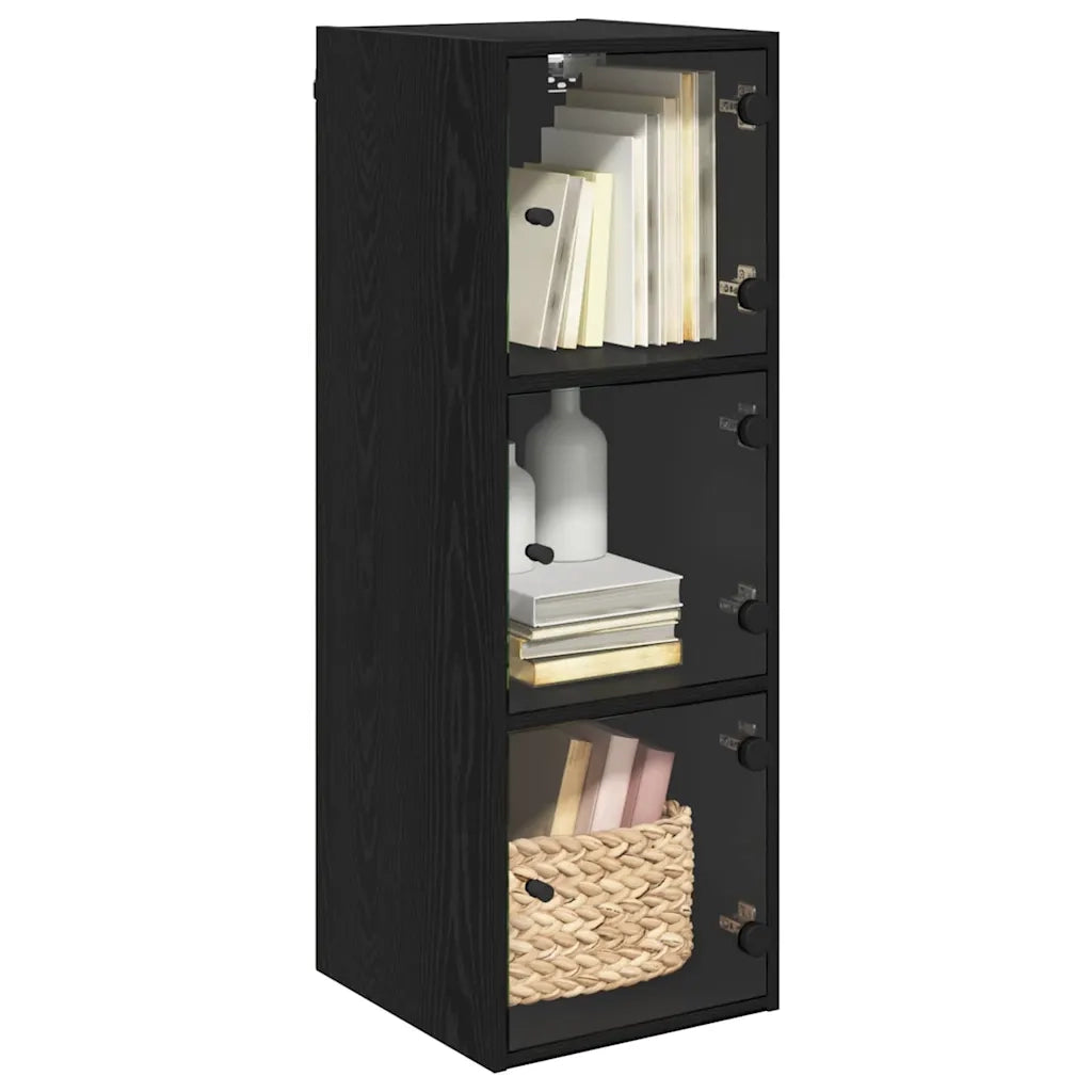 Armadietto a muro Rovere Nero 35 x 37 x 102 cm