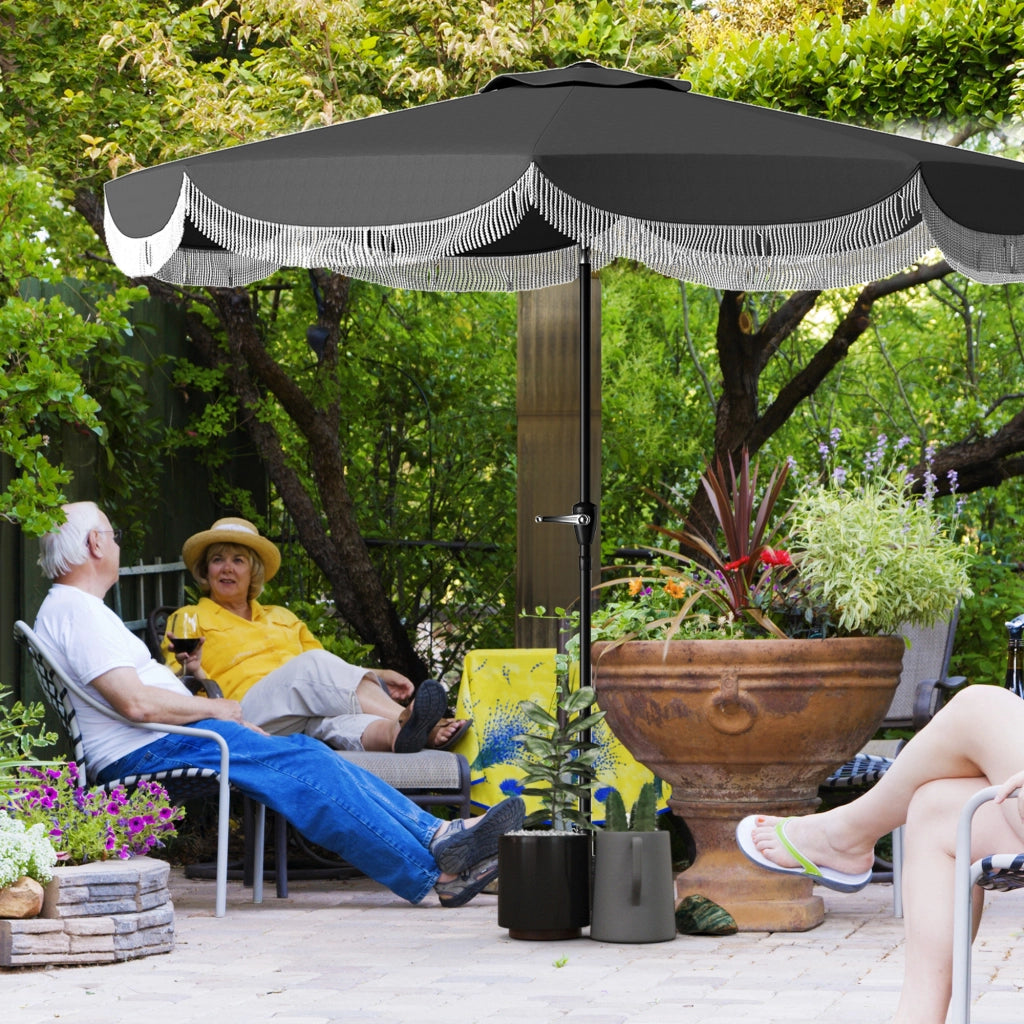 Ombrellone da giardino a 8 lati ¨C zephmum ¨C ?269 cm, schermo UV, colore grigio scuro