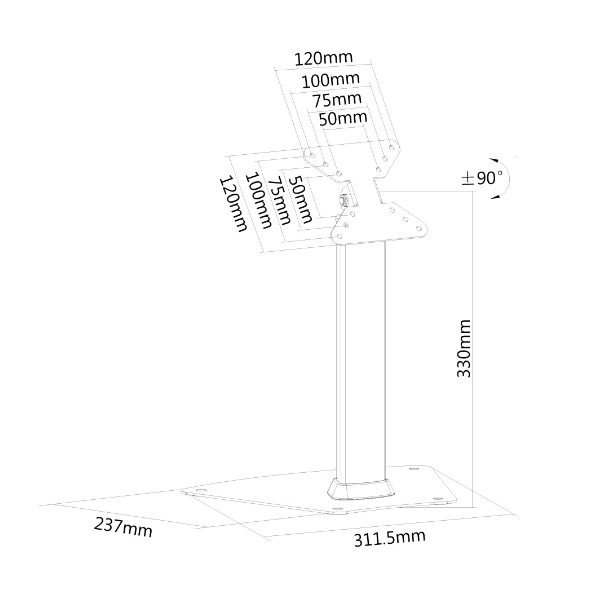 Neomounts fpma-d1500silver supporto per monitor 10-32"