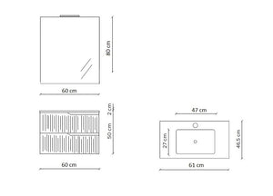 Composizione 4 pezzi VENERE rovere rio