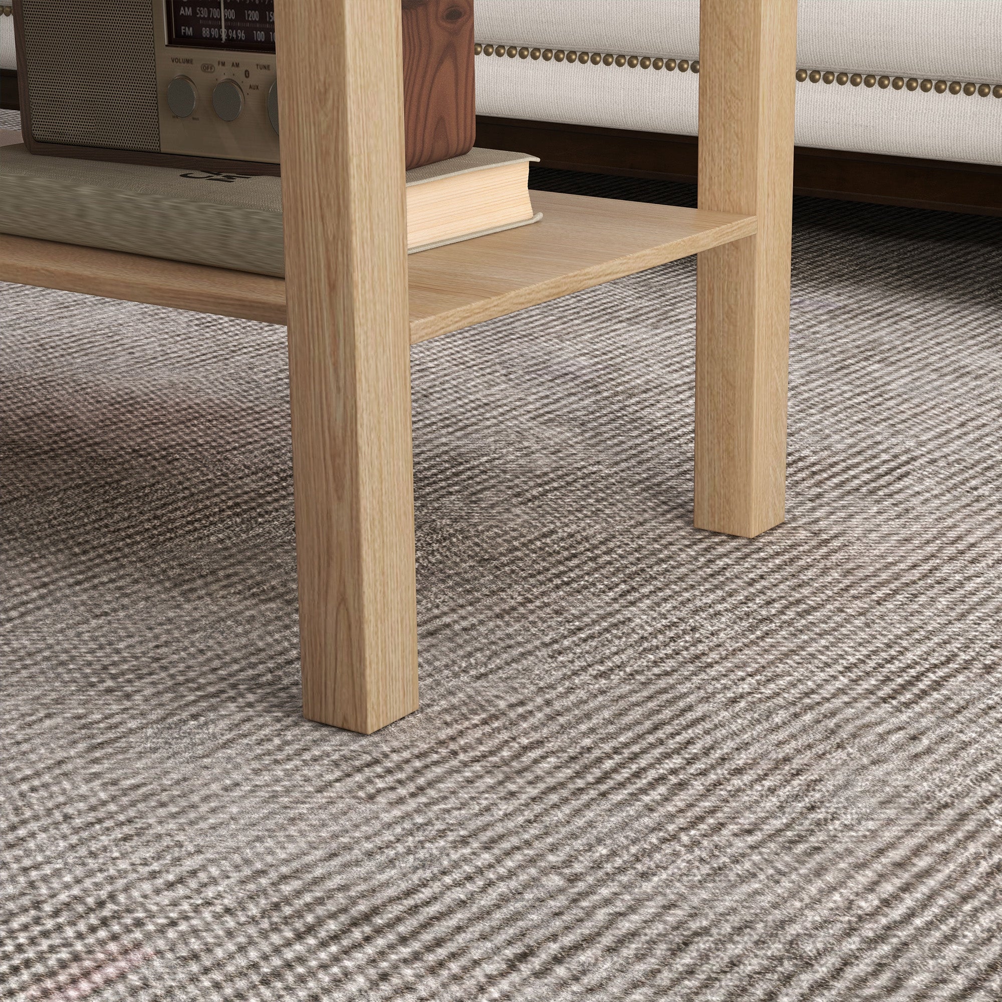 Tavolino da Salotto Rettangolare 90x45x44,5 cm Ampio Ripiano in MDF Laminato Color Legno