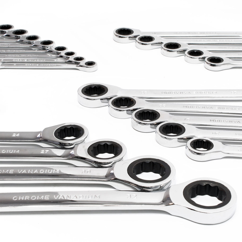 Chiave combinata a cricchetto Set da 22 pezzi 6-32mm Chiave inglese a forchetta