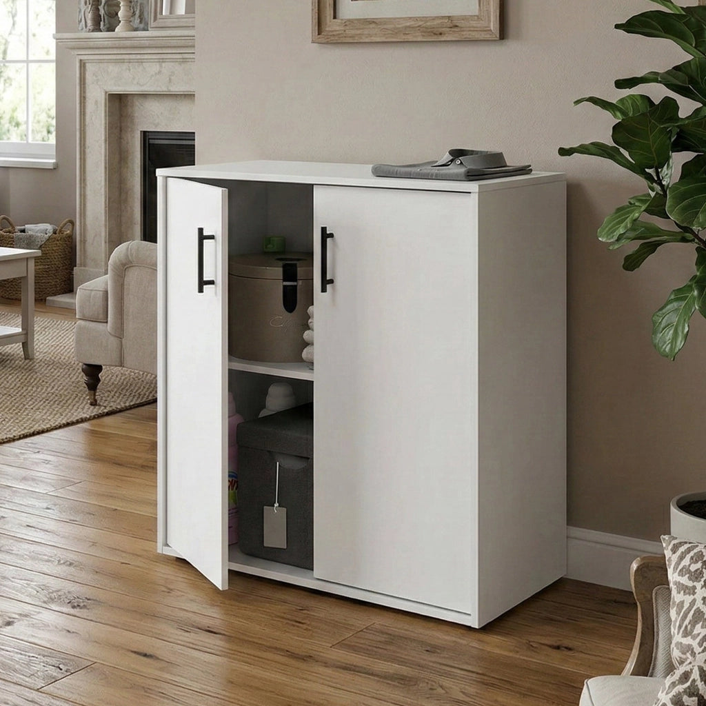 Senorbi, Armadio Multiuso 2 Ante un Ripiano, 40x88h cm Bianco