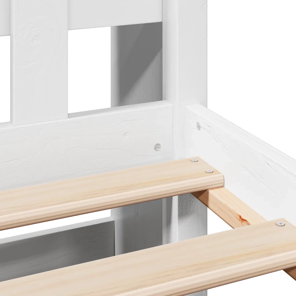 Letto Libreria senza Materasso Bianco 160x200 cm Legno di Pino 3322177