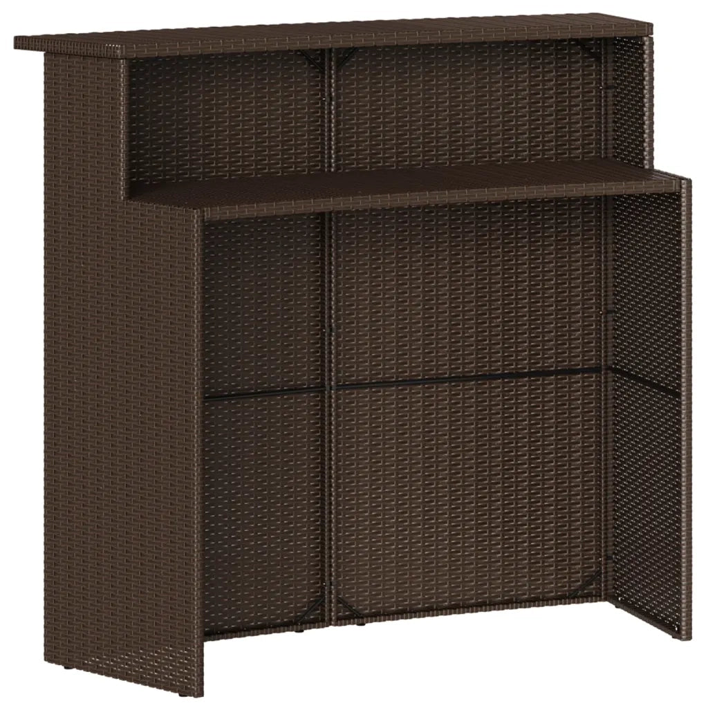 vidaXL Set Bar da Giardino 5 pz con Cuscini in Polyrattan Marrone