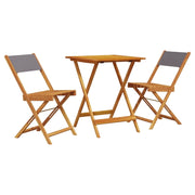 Set da Bistrot 3pz | Set Salotto da Giardino Antracite in Tessuto e Legno Massello