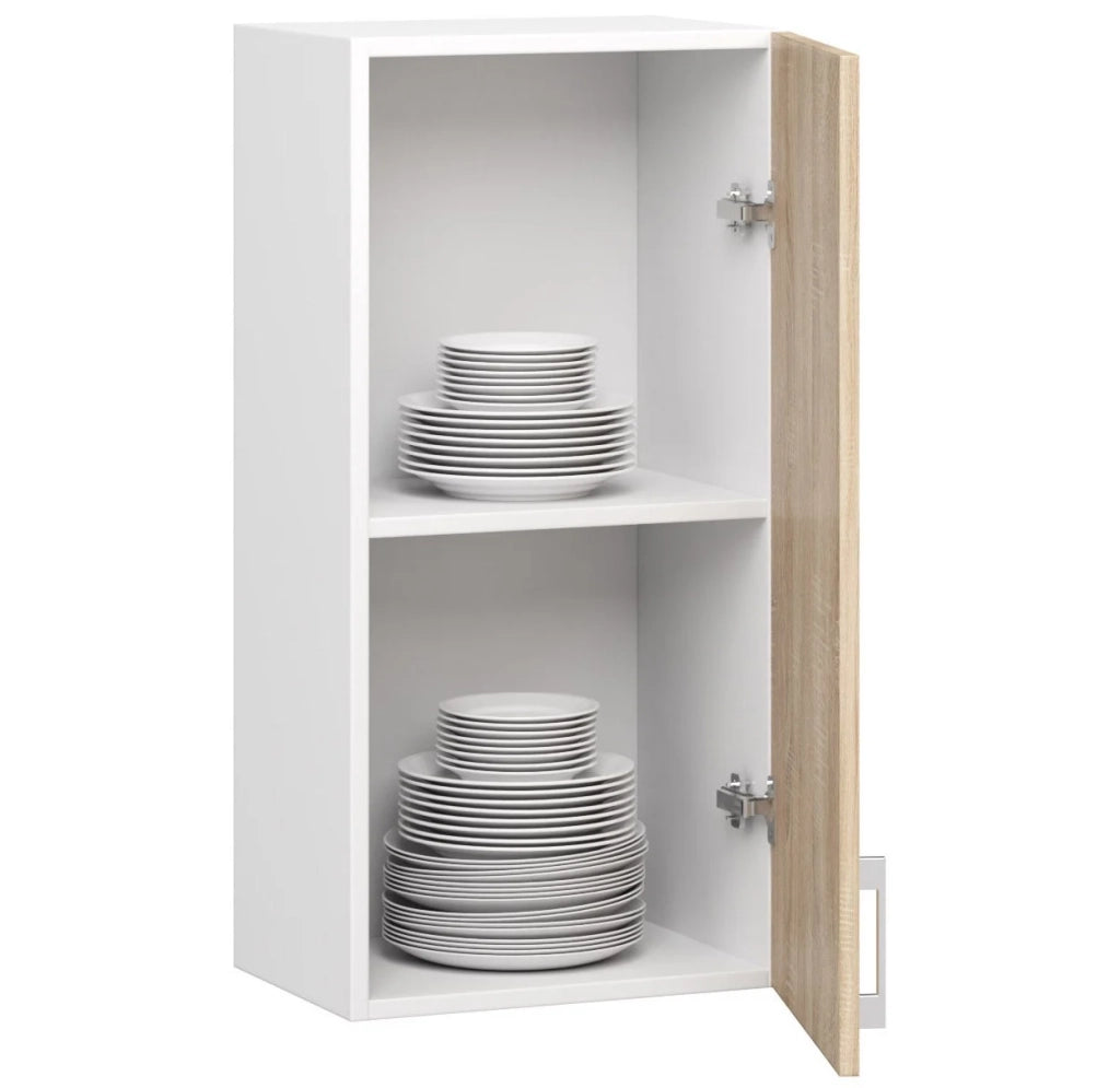Mobile da cucina pensile sistema AKORD LIMA Bianco 40 cm 1 anta inserto frontale Sonoma Quercia 40x30,5x72 cm