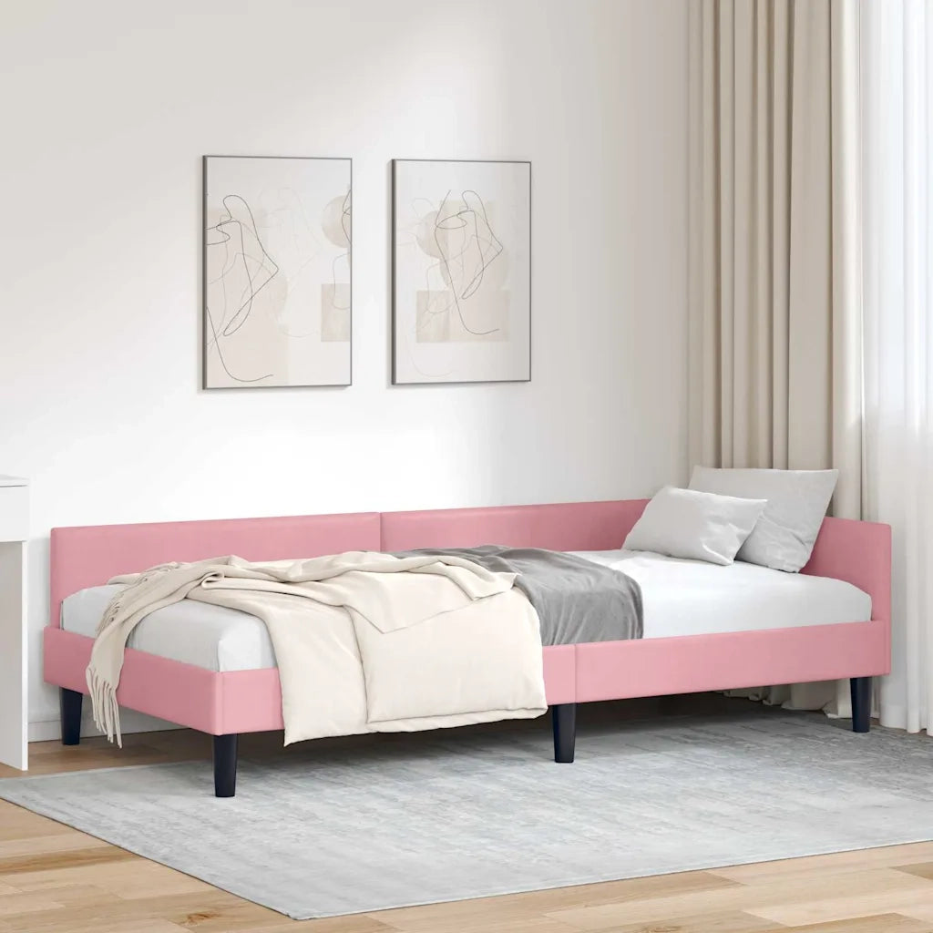 Cornice del letto ad angolo con testiera Rosa 80 cm x 200 cm