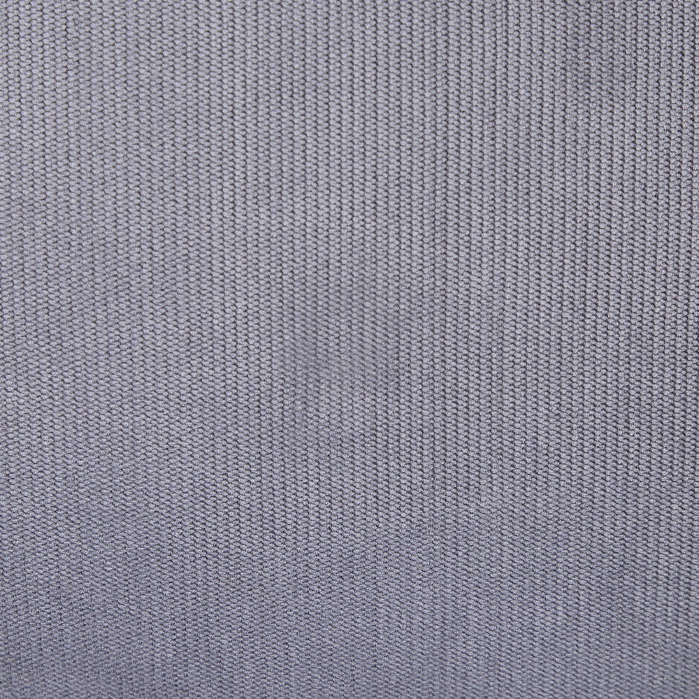 Divano angolare in tessuto di velluto a coste grigio 266 x 181 cm Cuscini Gambe cromate