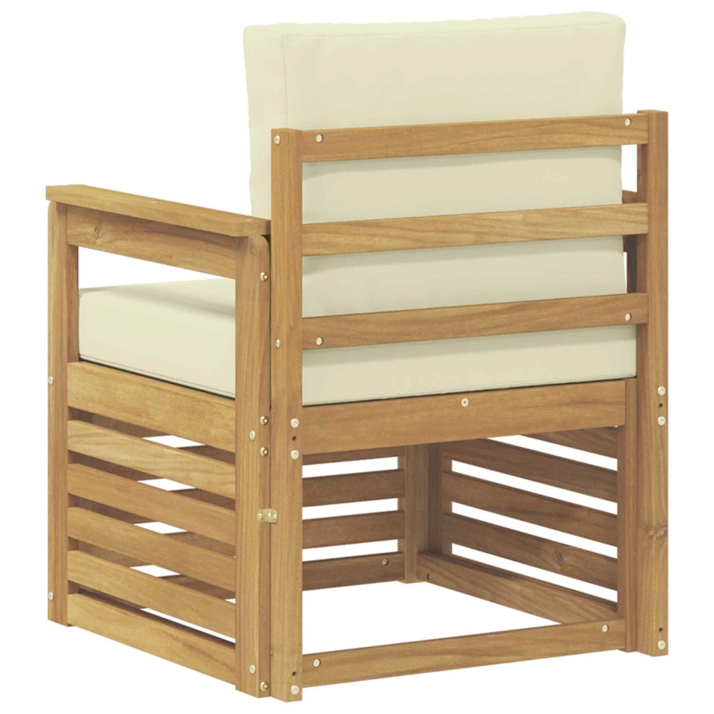 2 Pezzo Set di divani da esterno Poliestere Bianco e Crema 3439082