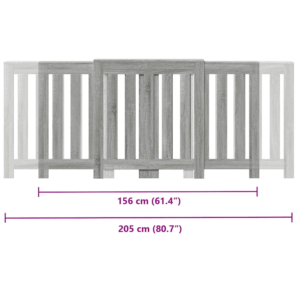 Copertura Termosifone Grigio Sonoma 205x21,5x83,5cm Multistrato 852767