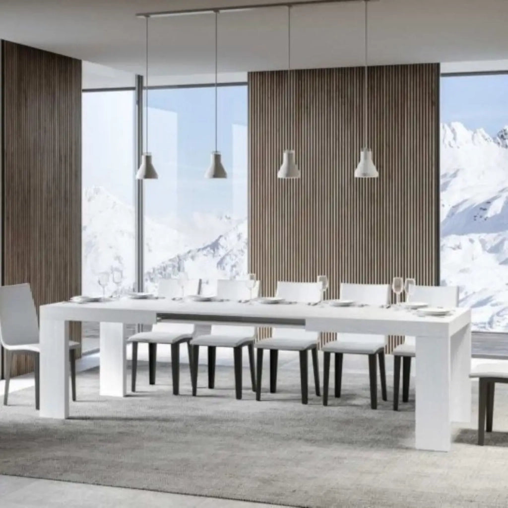 Tavolo allungabile 200/460x90 cm Roxell colore bianco frassino
