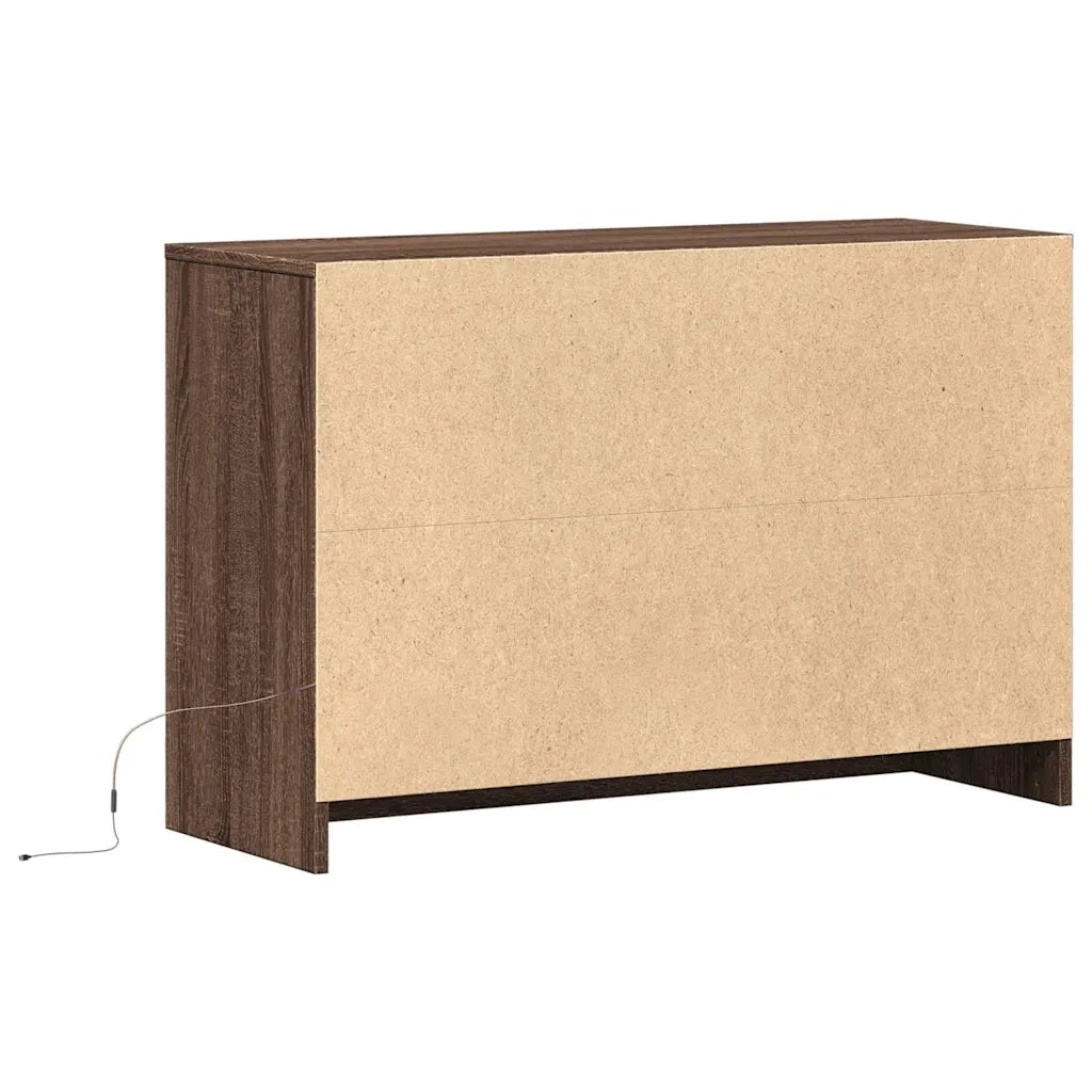 Mobile Porta TV con LED Rovere Marrone 91x34x61 cm Truciolato
