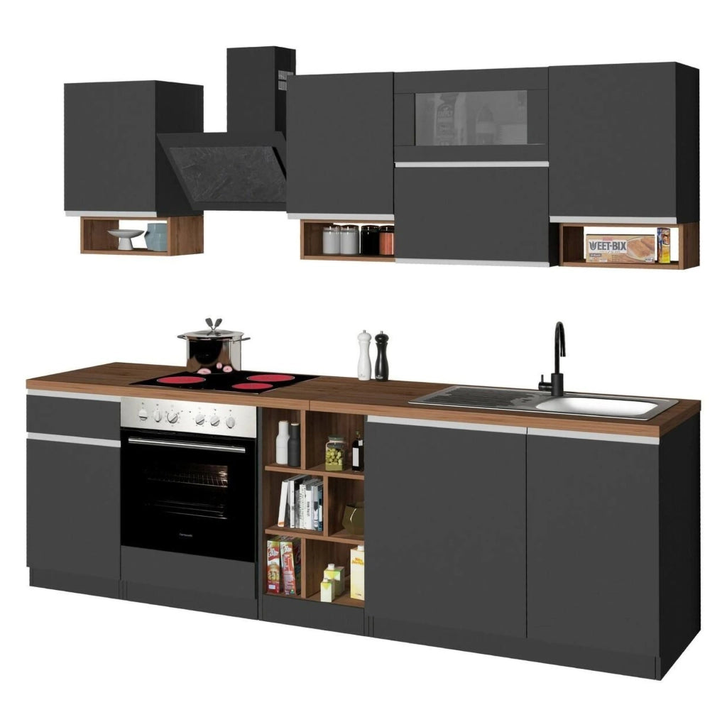 Cucinino Attiko, Cucina un Cassetto, Elettrodomestici non inclusi, Made in Italy, Grigio Ardesia