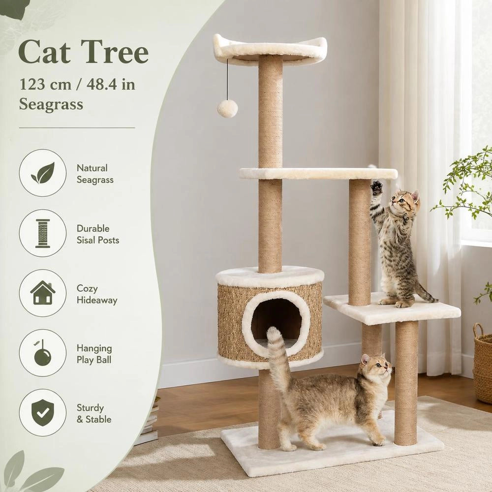 Cat Scratching Post 123 Cm Seagrass