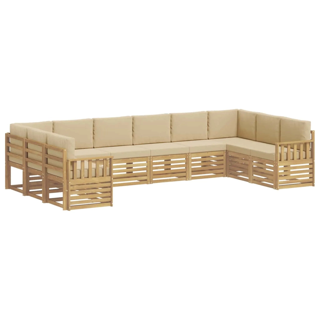 Set di divani da esterno 7 pcs Bianco e Beige