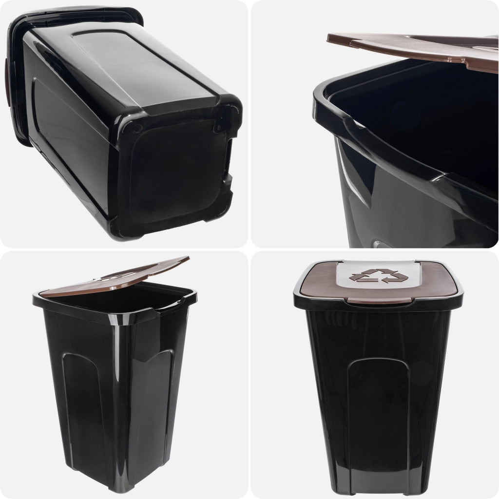 Cestino per la raccolta differenziata KADAX 50L Marrone Bio
