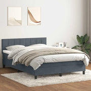 Giroletto a Molle con Materasso Grigio Scuro 160x210 cm Velluto 3316216