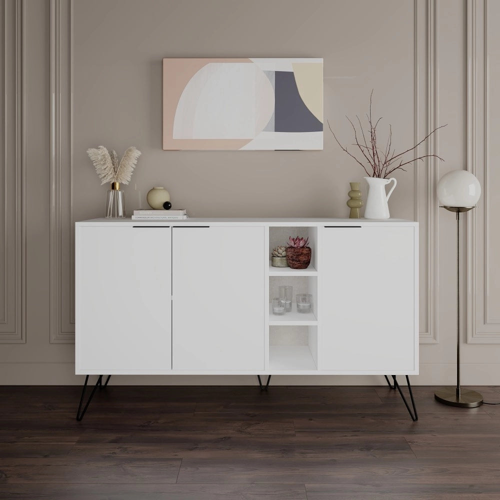 Madia 3 ante Clara 142x35,5x83h colore bianco