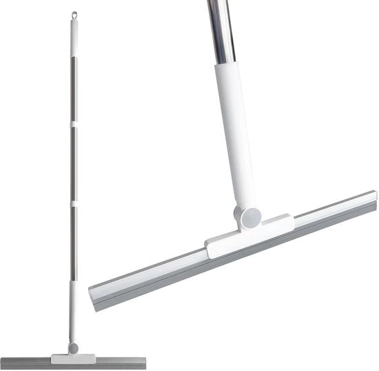 Douchewisser in gom, per la pulizia delle superfici di doccia, 133 cm progettato a sezioni, rimuove acqua, pelo di animali e sapone, utilizzato per pavimenti di bagno, finestre e specchi (bianco 42 cm)