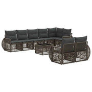 Set Divano da Giardino 9 pcs Grigio e Grigio Scuro polyrattan