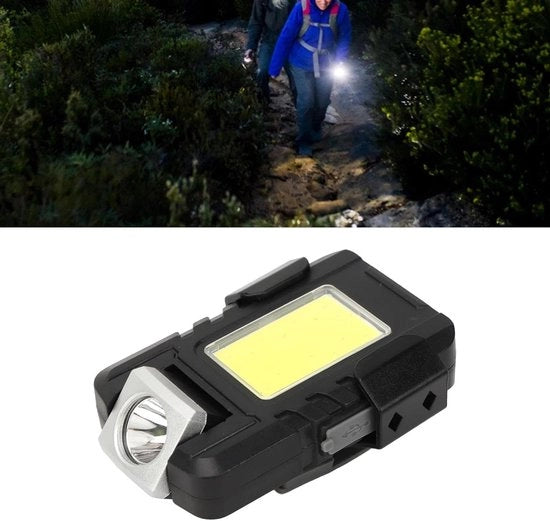 Lanterna LED Clip-on - Lampada da Viaggio con Clip Magnetico e Ricarica USB
