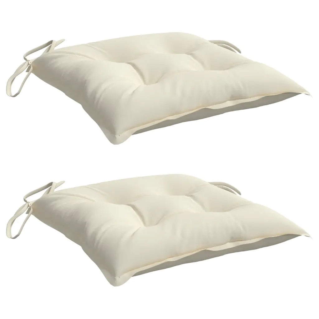 Cuscini per Sedia 2 pz Bianco Crema 50x50x7cm in Tessuto Oxford 361513
