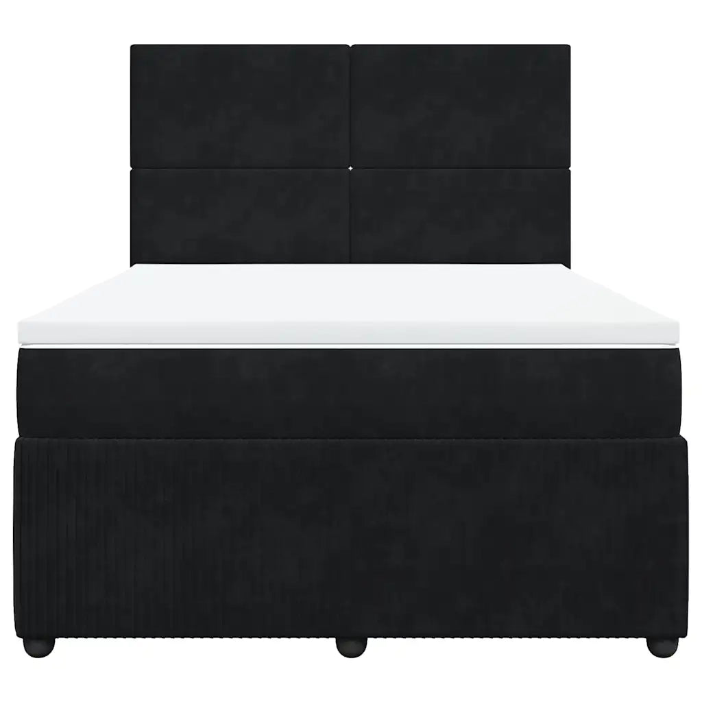Giroletto a Molle con Materasso Nero 140x200 cm in Velluto 3294654