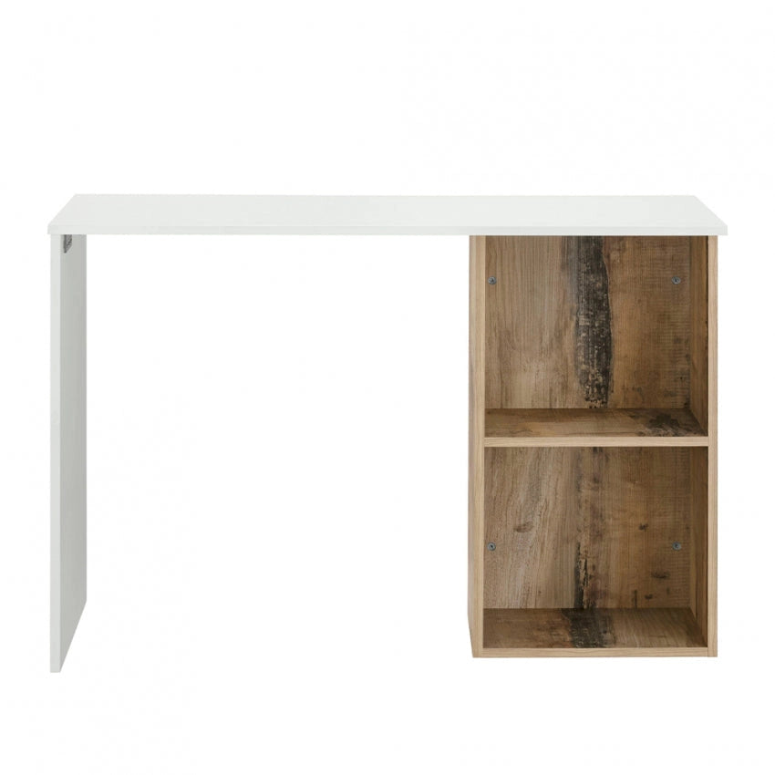 Scrivania moderna in bianco lucido con design CONTI acero pereira