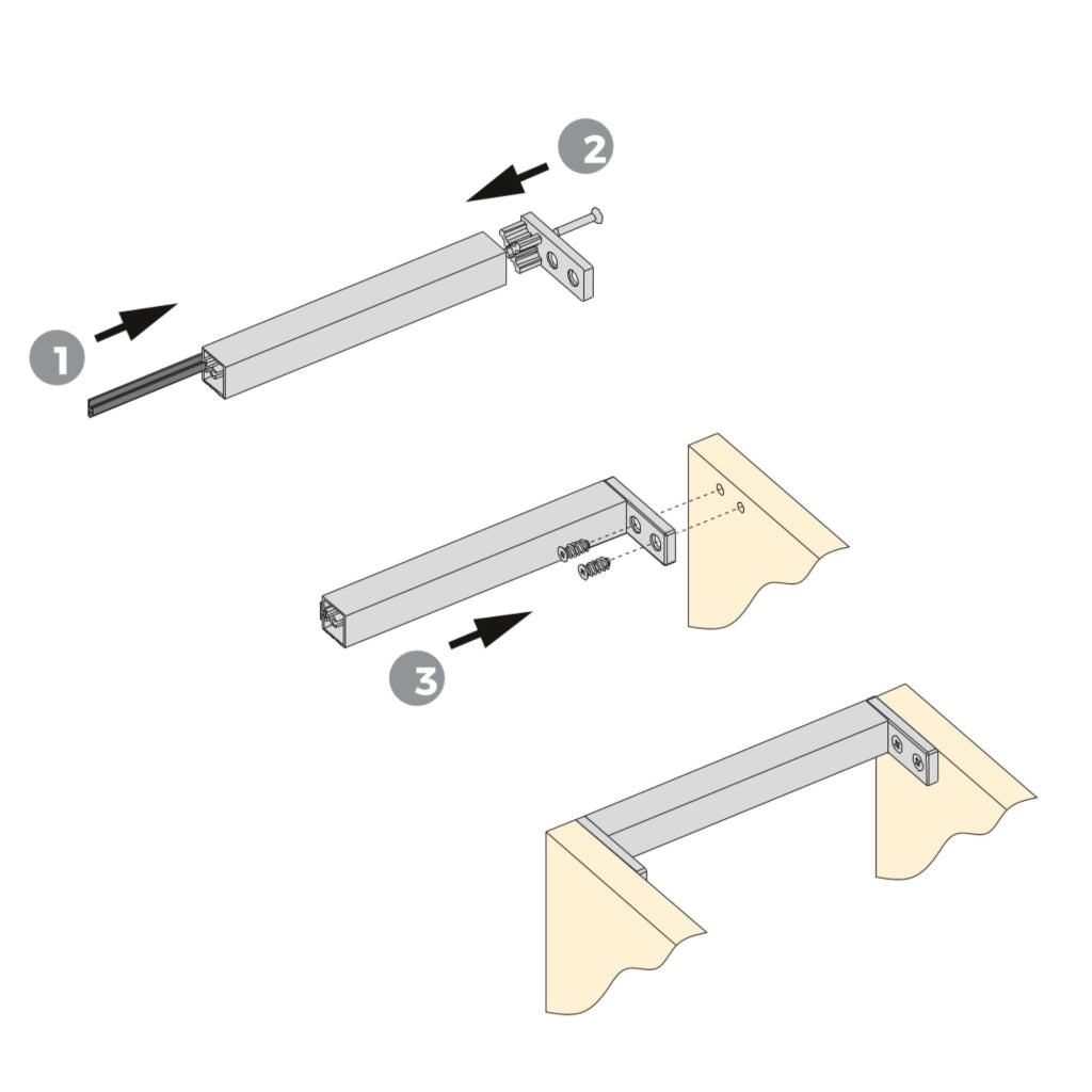 Kit Traversi per Mobili Cucina in Alluminio e Plastica Emuca Albeam Anodizzato Opaco